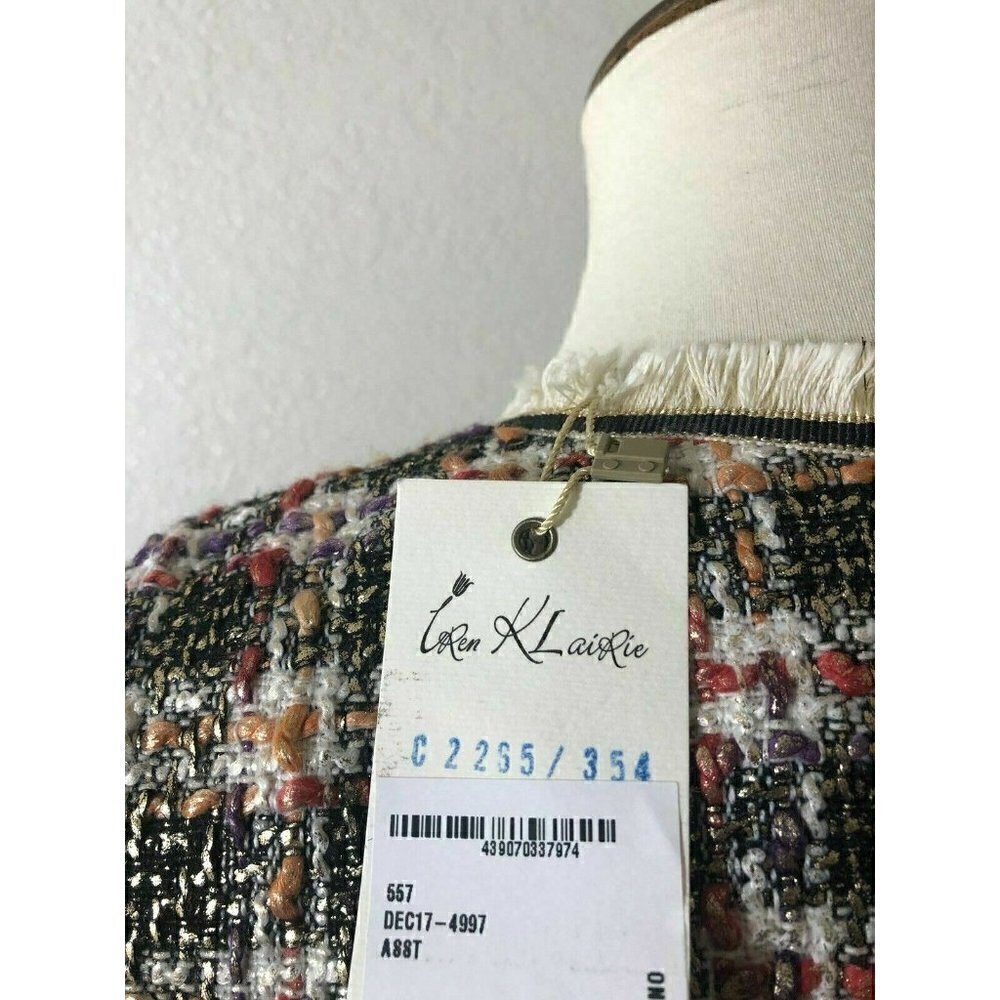 Iren Klairie Womens Metallic Multi color Sleeveless Tweed Shift Dress Size 40 - Picture 6 of 11